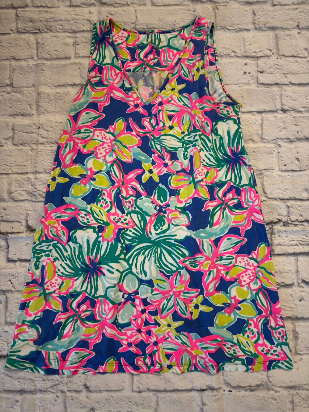 Lilly Pulitzer New Blythe Swing Dress SZ MED Casa Azul Multicolor Floral V Neck